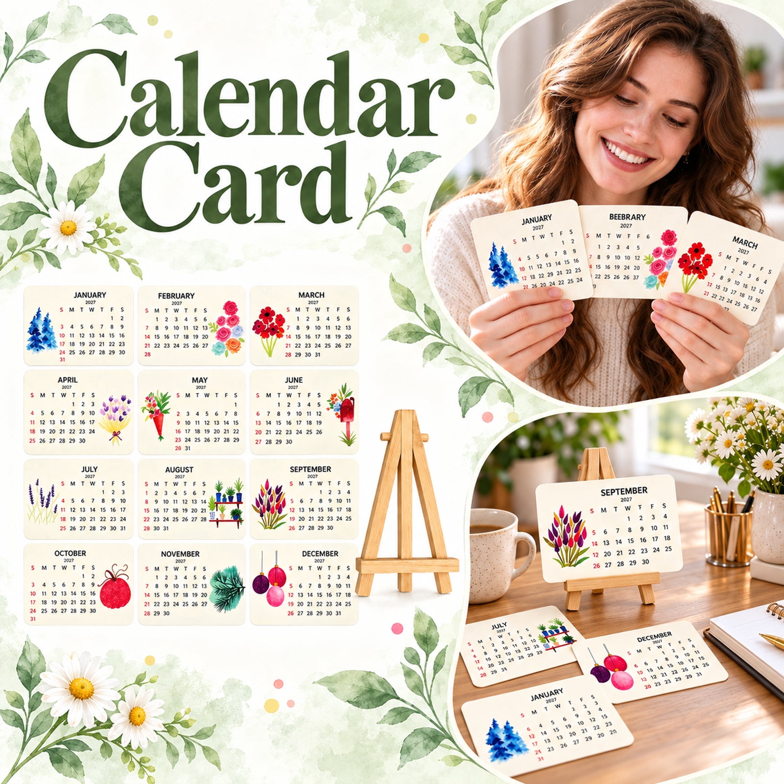 2027 plantable seed calendar Seed Desk Calendar,12 Month Wildflower ...