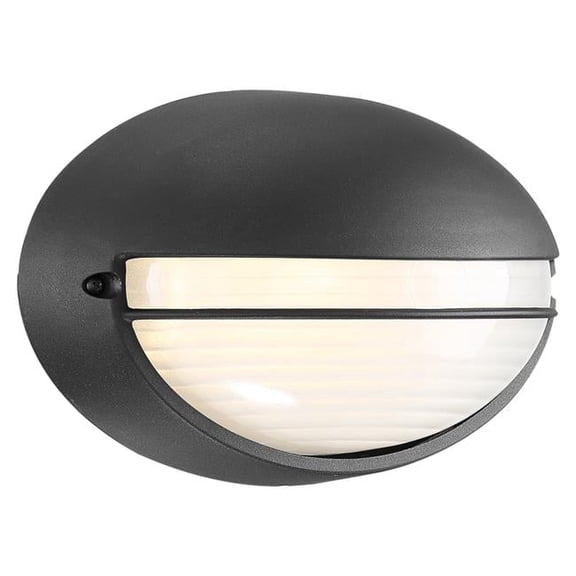 20270LEDDMG-BL-OPL 800 Lumen Clifton Black Outdoor Bulkhead LED Light, Opal