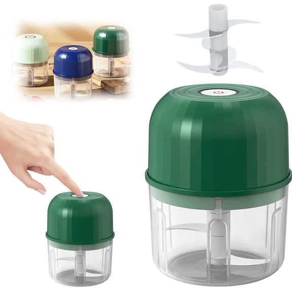 2027USB Rechargeable Electric Garlic Paste Maker – One-Button Operation, Stainless Steel Blades, 260mL Large Capacity for Kitchen Use