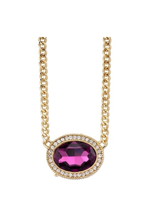 Amethyst Purple Color Crystal Swarovski Elements Pendant Necklace 16