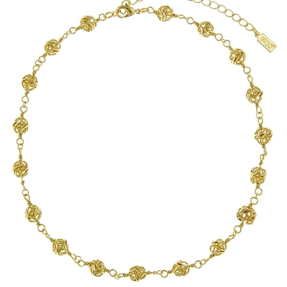 2028 Jewelry Caged Filigree Beaded Necklace 15 + 3 Extension