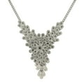 thumbnail image 1 of 2028 Jewelry Crystal Floral Statement Bib Necklace 16 + 3 Extender, 1 of 1