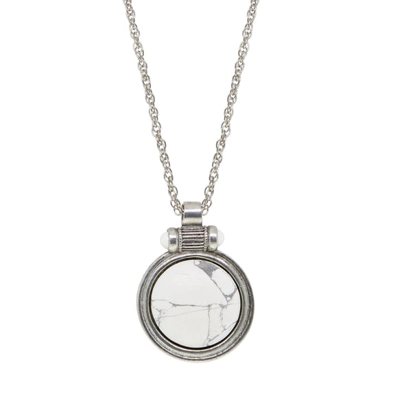 2028 Jewelry Gemstone White Howlite Pendant Necklace 28