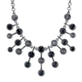 thumbnail image 1 of 2028 Jewelry Mid Century Inspired Sunburst Glass Black Stone Bib Necklace 16 + 3 Extender, 1 of 1