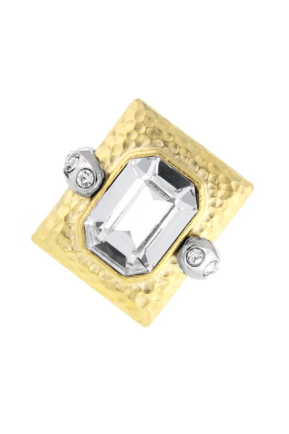 Two Tone Crystal Ring Size 7