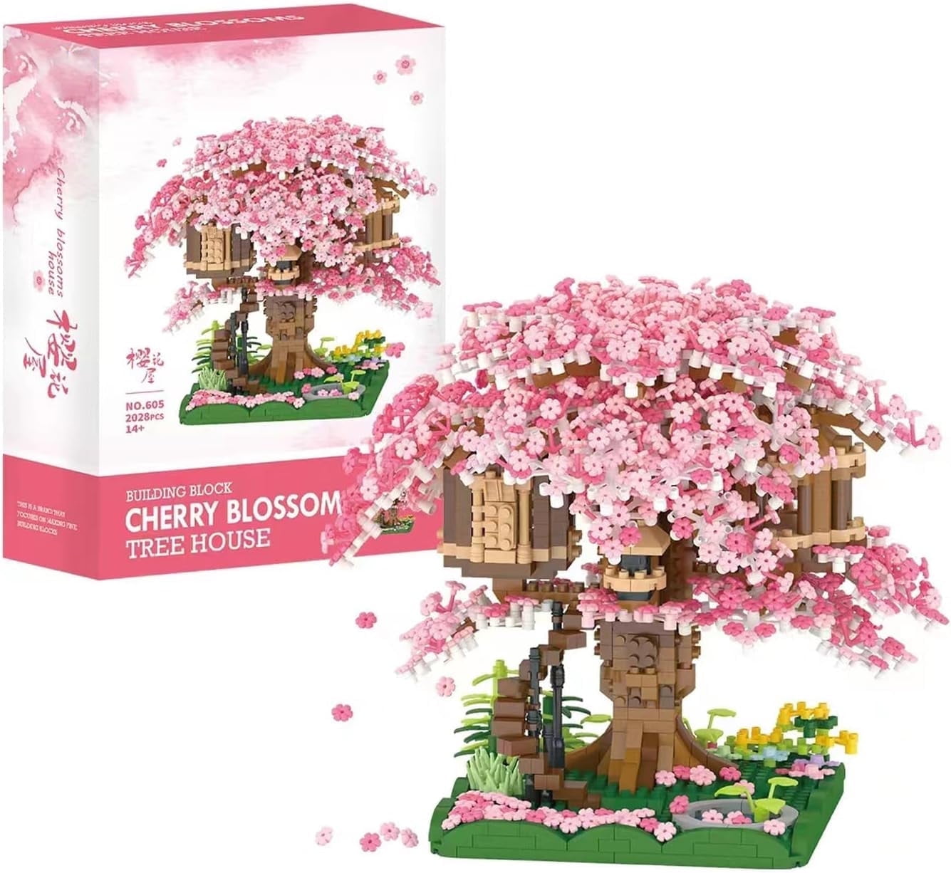 2028Pcs Japanese Flower House Building kit for Adults Bonsai