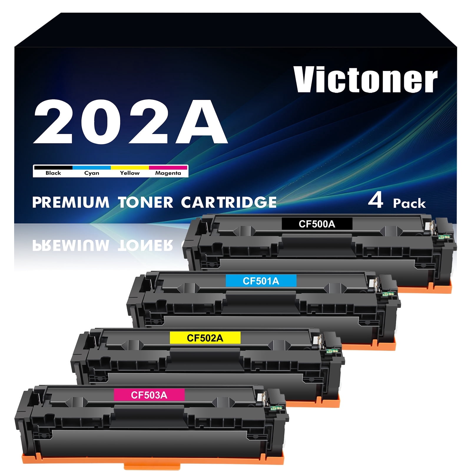 2o2a Toner Printer 202A Toner Cartidge 4-Pack Compatible for 202A 202X CF500A CF501A ...