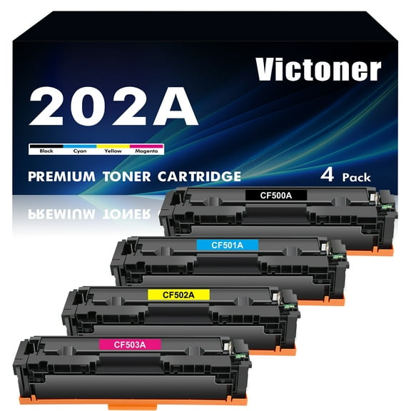 202A Toner Cartidge 4-Pack Compatible for HP 202A 202X CF500A CF501A CF502A CF503A HP Color LaserJet Pro MFP M281fdw M254dw M281cdw M281fdn M281 M254 Printer Ink (Black Cyan Yellow Magenta)