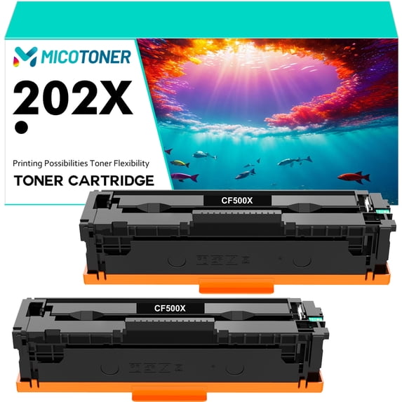 202X CF500X 2-Pack Compatible Toner Cartridge for HP 202X CF500X 202A CF500A Color Laserjet Pro M281fdw M281cdw M254dw M280nw M254nw M281fdn MFP M281 M254 Printer Ink (Black)