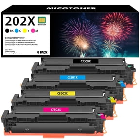 202X Toner Cartridge Compatible for 202X 202A CF500X CF500A for Color Laserjet Pro MFP M281fdw M281cdw M254dw M281fdn M254 M281 Printer Ink (Black Cyan Yellow Magenta, 4-Pack)