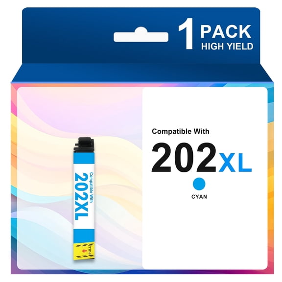 202XL 202 Cyan Ink Cartridge Compatible for Epson 202 202XL T202 Ink Cartridgefor Workforce WF-2860 Expression Home XP-5100 All-in-one Printer(1-Pack)