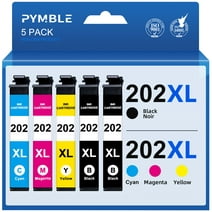 202XL Ink Cartridges for Epson 202 Ink Cartridges for Epson Workforce WF-2860 Expression Home XP-5100 Printer(2 Black, 1 Cyan, 1 Magenta, 1 Yellow, 5-Pack)