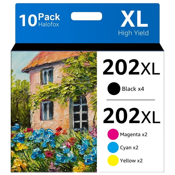 202XL Ink Cartridges Replacement for Epson Ink 202 T202 for Expression Home XP-5100 Workforce WF-2860 (4 Black, 2 Cyan, 2 Magenta, 2 Yellow)