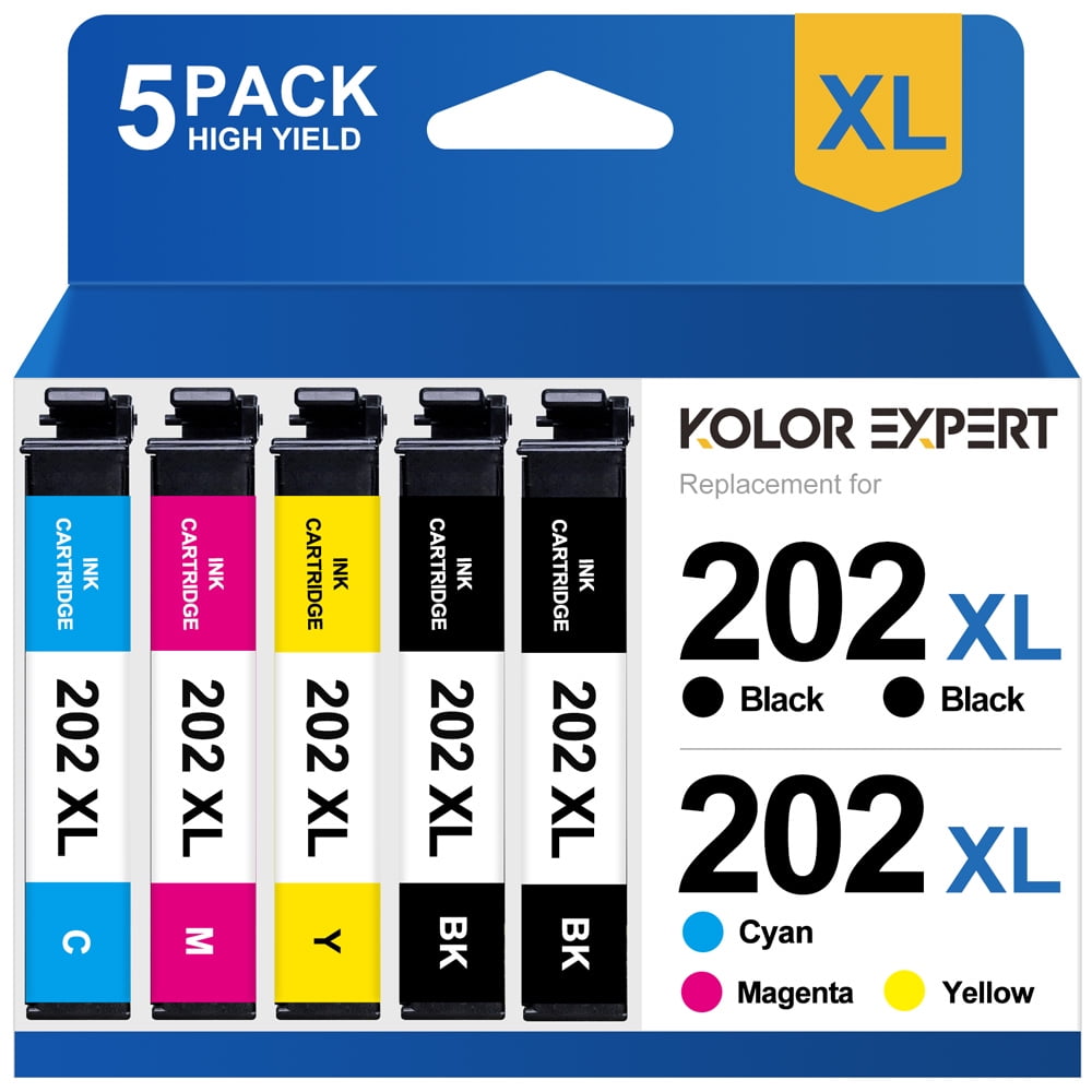 Epson 202XL Remanufactured Ink Cartridges, 5Pack for Expression Home