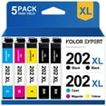 Epson 202XL Remanufactured Ink Cartridges, 5Pack for Expression Home