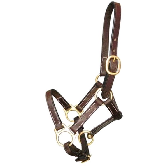 203-1 Stable Halter for Suckling - Brown - Adjustable - Durable Leather