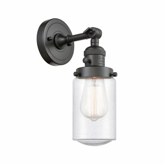 203-BK-G311-Innovations Lighting-Dover-1 Light Wall Sconce in Traditional Style-4.5 Inches Wide by 12.75 Inches High Matte Black Finish with Matte
