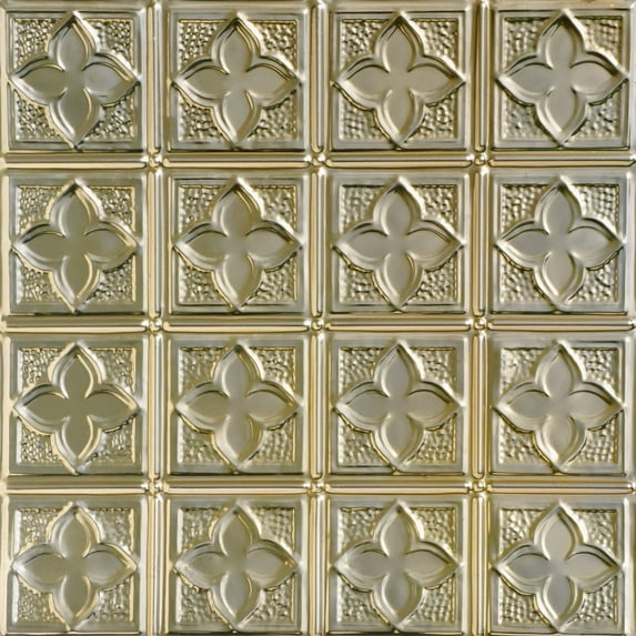 203 - Clover Tin Plated Nail-Up Ceiling Tile in Gold Nugget (24 Sq.ft/ Pack) - 6 Pieces