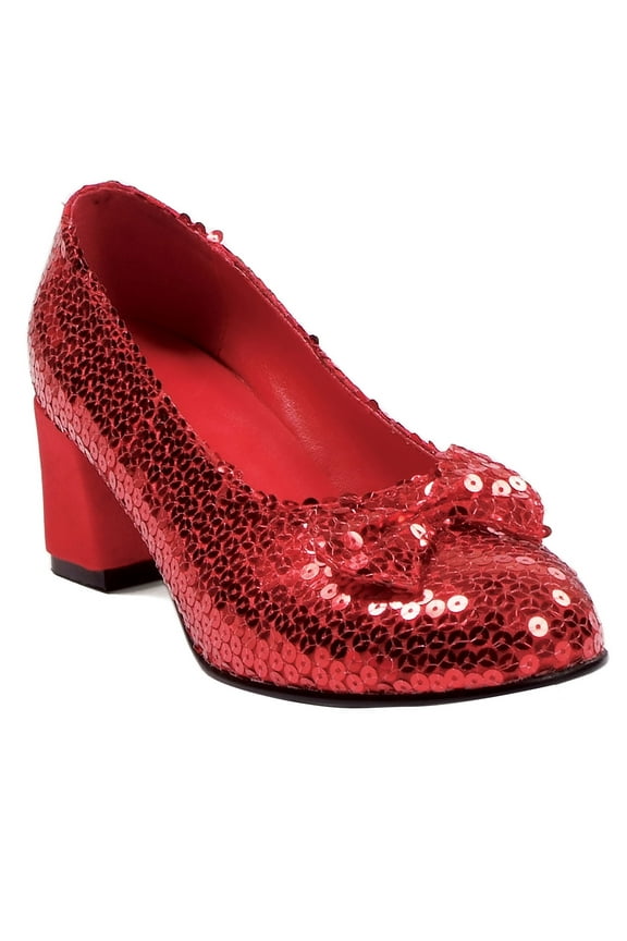 203-Judy Closed Toe Red Sequin Pump