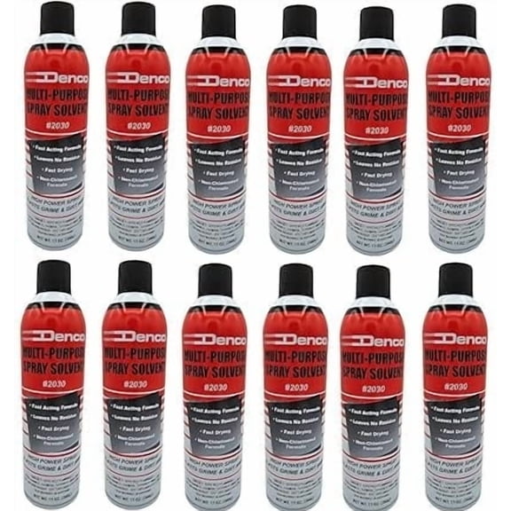 Denco Multi-Purpose Solvent, Aerosol, High Power Spray, Non-Chlorinated, Low Odor, Fast Acting, 13oz, 12 Pack