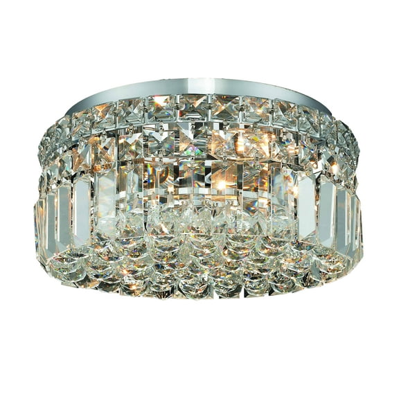 2030 Maxime Collection Flush Mount D12in H5.5in Lt:4 Chrome Finish (Royal Cut Crystals)