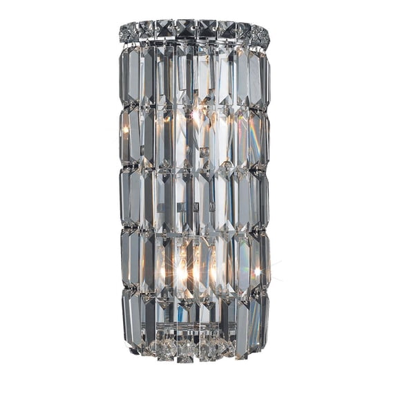 2030 Maxime Collection Wall Sconce W8in H16in E4in Lt:2 Chrome Finish (Royal Cut Crystals)