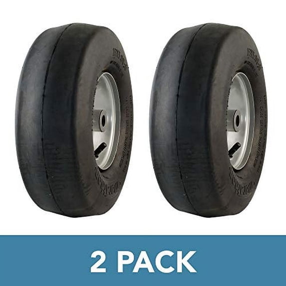 20302-2pk Universal Fit 13x5.00-6 Lawnmower Tire/Wheel Assembly, Black