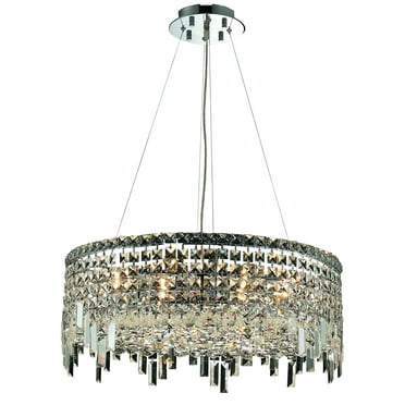 2031 Maxime Collection Hanging Fixture D24in H7.5in Lt:12 Chrome Finish (Royal Cut Crystals)