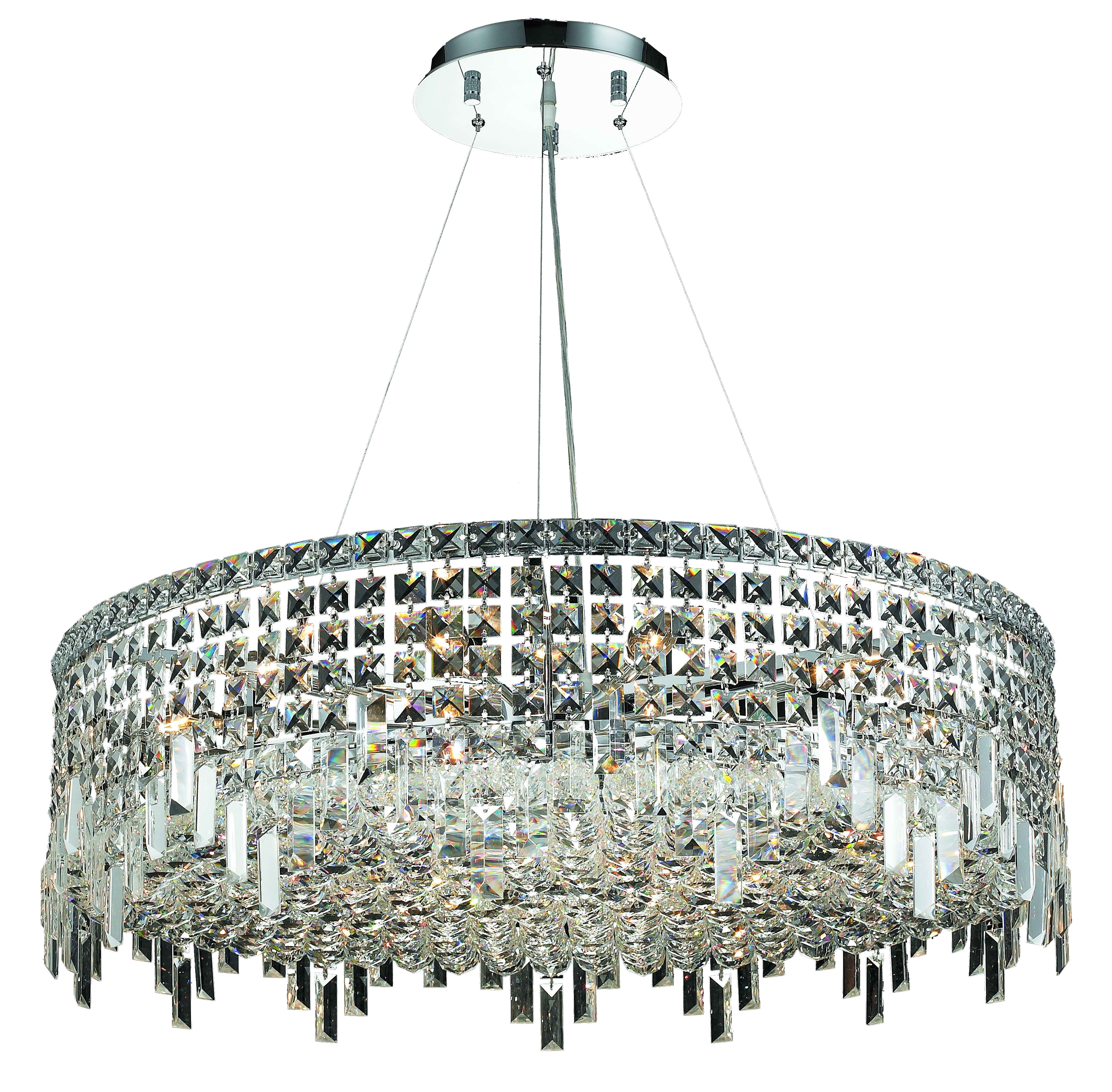 Maxime 32" Chrome and Clear Crystal 18-Light Chandelier