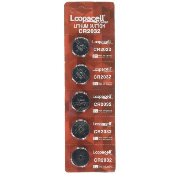 2032 Battery (CR2032/DL2032/E-CR2032/SB-T51/LF1/2V) Lithium 3v (1 Pack of 5) by Loopacell