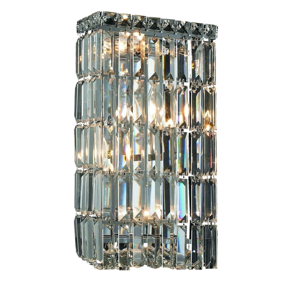 2032 Maxime Collection Wall Sconce W8in H16in E4in Lt:4 Chrome Finish (Royal Cut Crystals)