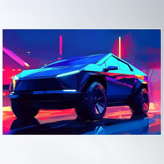 2035 Cybertruck Suv Concept Design Ii Pop Art Painting Poster Wall Art Modern Wall Decor For Living Room Bedroom