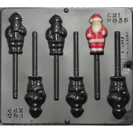 2036 Small Santa Pops Lollipop Chocolate Candy Mold