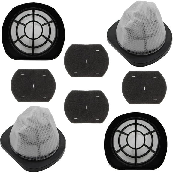 2037423 Filter Compatible with Bissell 3-in-1 Lightweight Stick Vac 38B1, 38B1L, 1059 Series, Compare to Part# 2037423 & 2037424 (4 Pack Vacuum Filter & 4 Pack Foam Filter)