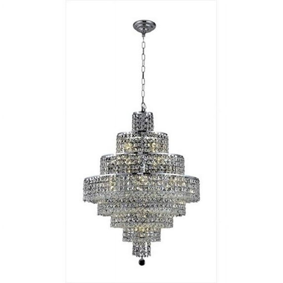 2039 Maxime Collection Chandelier D:26in H:35in Lt:18 Chrome Finish (Royal Cut Crystals)