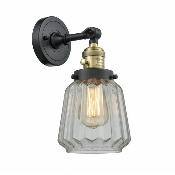 203SW-BAB-G142 Innovations Lighting Chatham - 1 Light Wall Sconce In Art Deco Style-12 Inches Tall and 7 Inches Wide-Black Antique Brass Finish-Clear