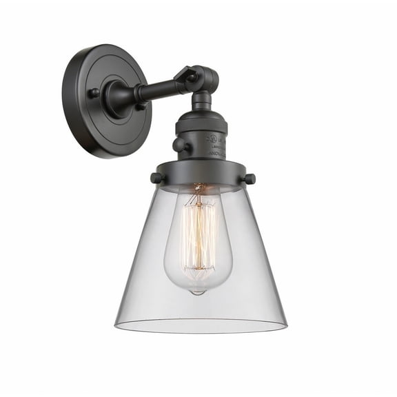 203SW-OB-G62-LED-Innovations Lighting-Cone - 3.5W 1 LED Wall Sconce In Industrial Style-10 Inches Tall and 6.25 Inches Wide Oil Rubbed Bronze Clear