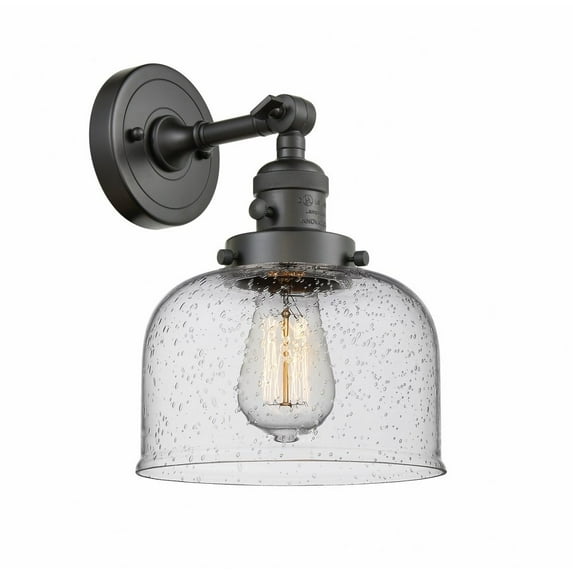203SW-OB-G74-LED-Innovations Lighting-Bell - 3.5W 1 LED Wall Sconce In Industrial Style-12 Inches Tall and 8 Inches Wide Oil Rubbed Bronze Seedy