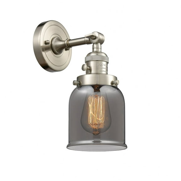 203SW-SN-G53-Innovations Lighting-Bell - 1 Light Wall Sconce In Industrial Style-10 Inches Tall and 5 Inches Wide-Brushed Satin Nickel Finish-Light