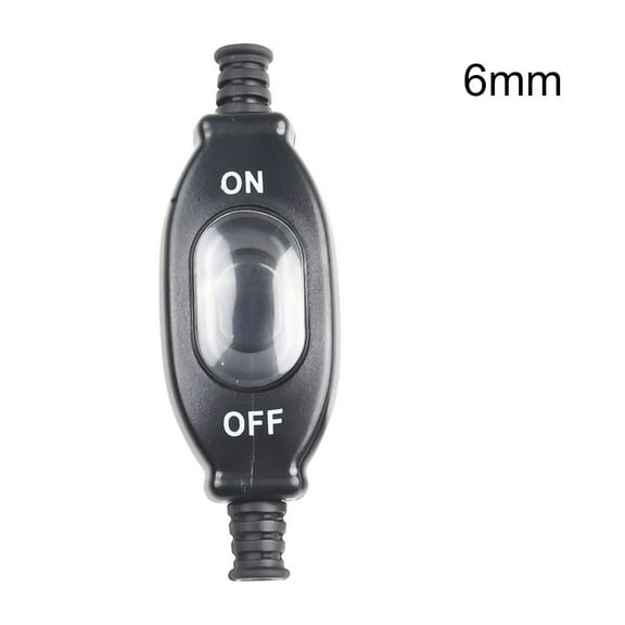 204 Ip65 Waterproof Dustproof In-Line Switch Silver Contact Double Cut Switch Black 6mm