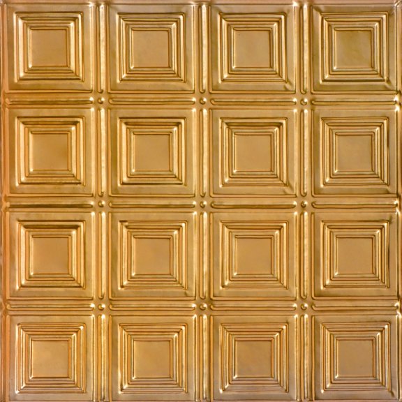 204 - Tin Plated Nail-Up Ceiling Tile in Lincoln Copper (24 Sq.ft/ Pack) - 6 Pieces