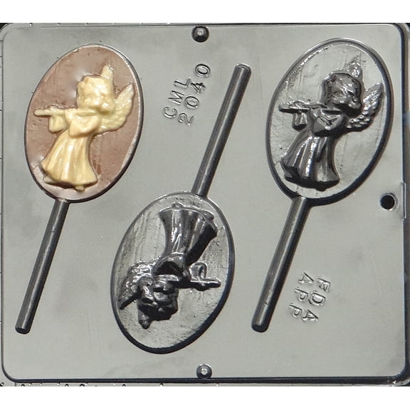 2040 Angel Playing Flute Lollipop Chocolate Candy Mold