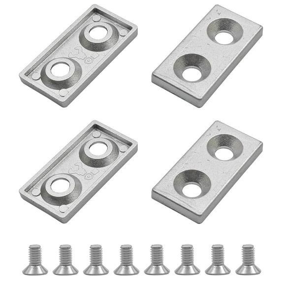 2040 Series European Standard Aluminum Extrusion Profile End Caps with Screws, Accessories for T-Slot Aluminum Profiles, 4 Sets