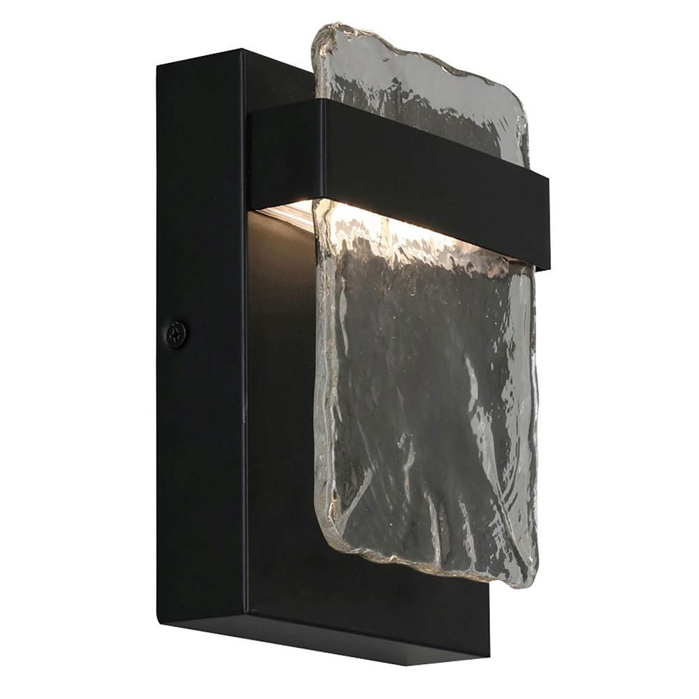 Madrona Black LED Outdoor Wall Sconce with Clear Water Glass