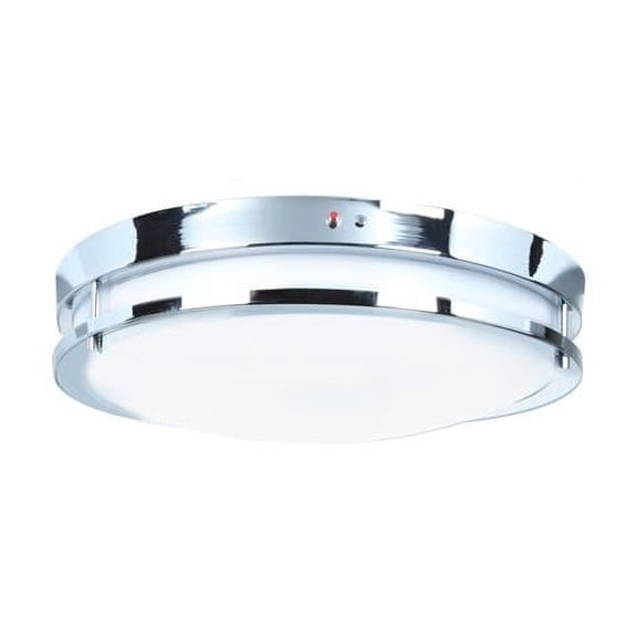 20465LEDEM-CH-ACR in. Solero Emergency Backup LED Flush Mount, Chrome & Acrylic Lens