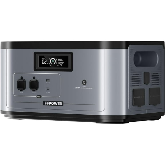 2048Wh LiFePO4 Expansion Battery: FFPOWER B2000 AC/Car/MC4 Cables for OUKITEL BP2000 Power Station, Build Ultimate Off-Grid Power for Home Emergency & RV.