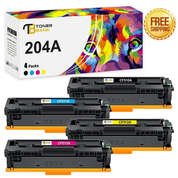 204A CF510A Toner Cartridge Compatible for HP 204A CF510A CF511A CF512A CF513A Laserjet Pro MFP M180n M180nw M181fw M154nw M154a (Black Cyan Yellow Magenta, 4 Pack)