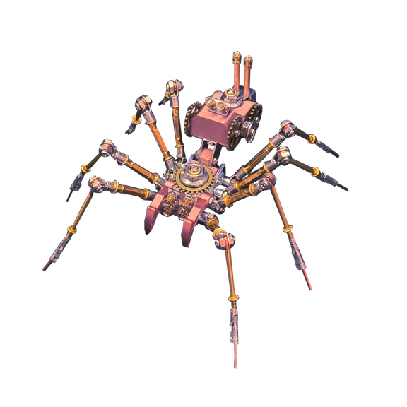 204PCS Venomous Fang Sentinel Spider B, 3D Metal Steampunk Insect Model, Mechanical DIY Display Kit for Adults