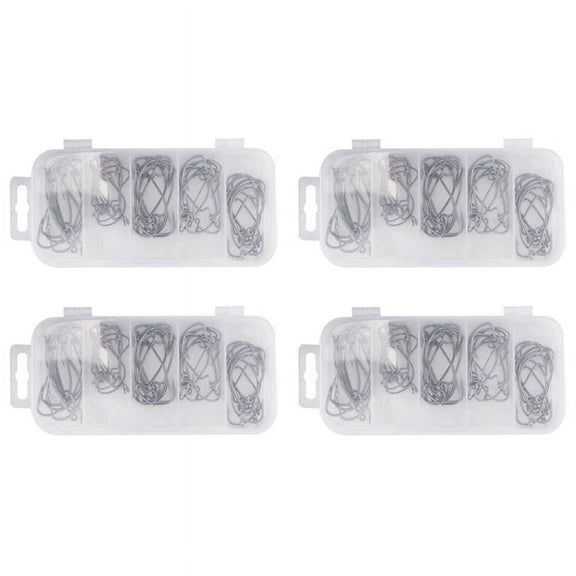 204Pcs Fishing Hooks High Carbon Steel Worm Senko Bait Jig Fish Hooks with Plastic Box