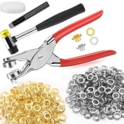 204Pcs Grommet Tool Kit, 1/2" Eyelets Tool Kit with 200Pcs Eyelets Grommets, 200Pcs Washers, and Grommet Eyelet Pliers for Leather Belt Shoes Crafts